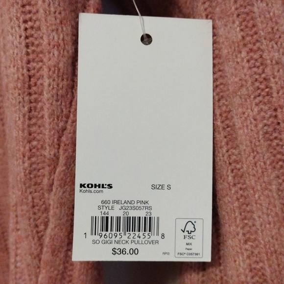 SO - Gigi Neck Pullover Sweater Ireland Pink - Picture 14 of 16